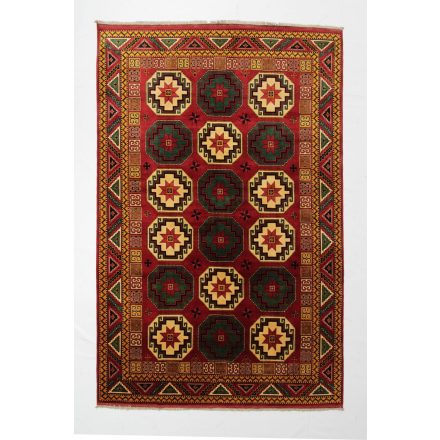 Tapis Afghan bordeaux-beige Kargai 204x311 tapis oriental fait main pour le salon