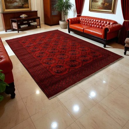Grand Tapis Afghan bordeaux Ersari 252x346 tapis oriental fait main pour le salon