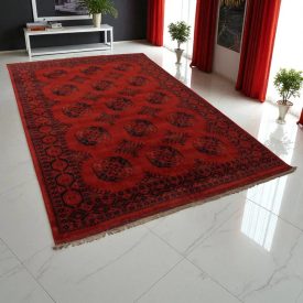   Tapis Afghan bordeaux Ersari 204x297 tapis oriental fait main pour le salon