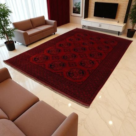 Tapis Afghan bordeaux Ersari 202x293 tapis oriental fait main pour le salon