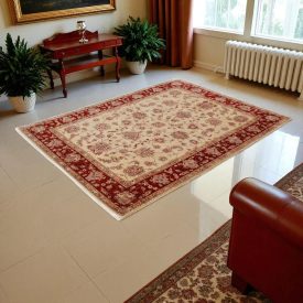 Ziegler tapis laine beige-bordeaux 151x201 tapis de salon