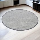 Tapis rond en laine Rustic 190x190 tapis gris