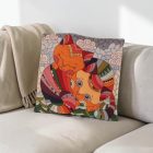 Coussin décoratif orange 45 x 45 cm – Chats câlins
