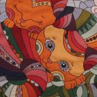 Coussin décoratif orange 45 x 45 cm – Chats câlins