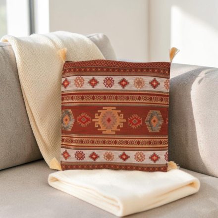 Coussin décoratif marron 45 x 45 cm – Kilim du désert