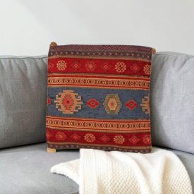 Coussin décoratif bleu 45 x 45 cm – Rivière nomade