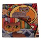 Coussin décoratif orange 45 x 45 cm – Chats en mosaïque