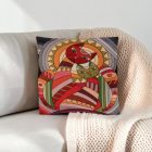 Coussin décoratif bordeaux 45 x 45 cm – Duo de chats en mosaïque