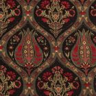 Coussin décoratif noir 45 x 45 cm – Jardin oriental noir d’encre