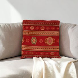 Coussin décoratif rouge 45 x 45 cm – Nomade rouge