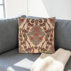 Coussin décoratif beige 45 x 45 cm – Jardin d’oiseaux d’Orient