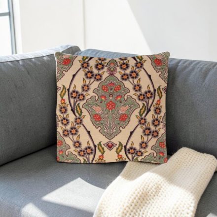 Coussin décoratif beige 45 x 45 cm – Jardin d’oiseaux d’Orient