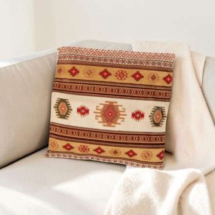 Coussin décoratif beige 45 x 45 cm – Kilim sable
