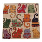 Coussin décoratif beige 45 x 45 cm – Chats joyeux