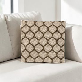   Coussin décoratif gris clair 45 x 45 cm – Ornement argenté