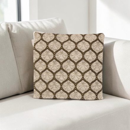 Coussin décoratif gris clair 45 x 45 cm – Ornement argenté