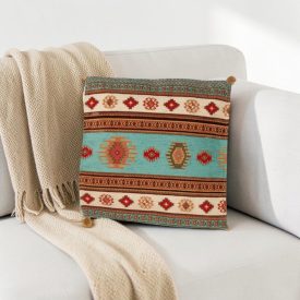 Coussin décoratif turquoise 45 x 45 cm – Nomade turquoise