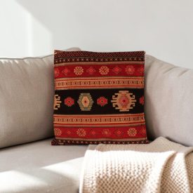 Coussin décoratif noir 45 x 45 cm – Nomade noir d’encre