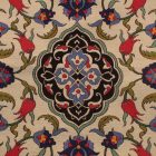 Coussin décoratif crème 45 x 45 cm – Tulipe saphir