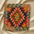 Coussin décoratif Kilim 45x45, housse de coussin tissé à la main