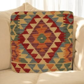   Coussin oriental Kilim 40x40 Taie d'oreiller tissé à la main