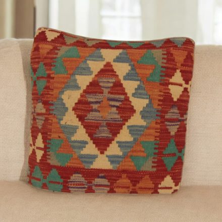 Housse de coussin Kilim afghane 45x45 oreiller tissé à la main