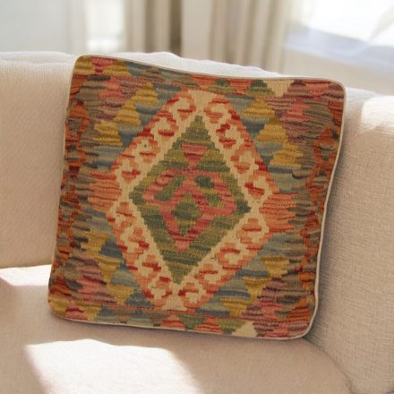 Housse de coussin Kilim afghane 45x45 oreiller tissé à la main
