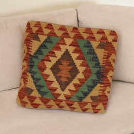   Housse de coussin Kilim afghane 45x45 oreiller tissé à la main