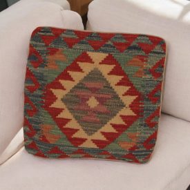   Housse de coussin Kilim afghane 45x45 oreiller tissé à la main