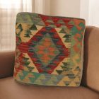 Coussin oriental Kilim 40x40 Taie d'oreiller tissé à la main
