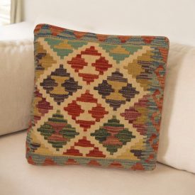   Coussin oriental Kilim 40x40 Taie d'oreiller tissé à la main