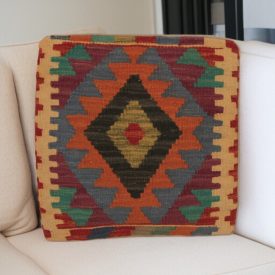   Coussin décoratif Kilim 45x45, housse de coussin tissé à la main