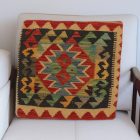 Coussin décoratif Kilim 45x45, housse de coussin tissé à la main