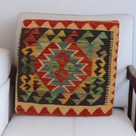   Coussin décoratif Kilim 45x45, housse de coussin tissé à la main