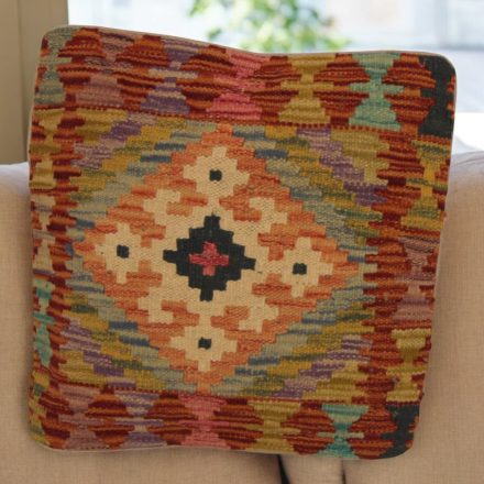 Housse de coussin Kilim tissé à la main 45x45 coussin décoratif afghan