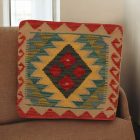 Kilim taie d'oreiller 45x45 coussin décoratif tissé à la main