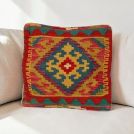  Housse de coussin Kilim afghan 40x40 coussin tissé à la main