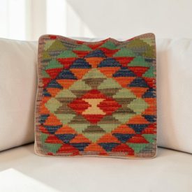   Housse de coussin Kilim afghan 40x40 coussin tissé à la main