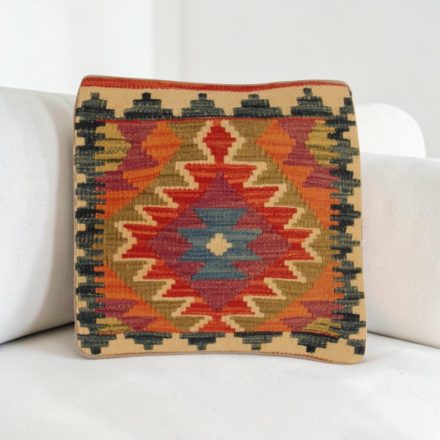 Coussin décoratif oriental 40x40 housse de coussin Kelim tissée main