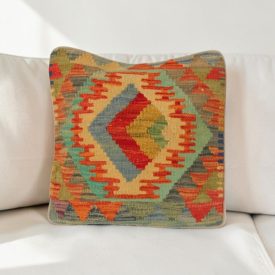   Coussin décoratif oriental 40x40 housse de coussin Kelim tissée main