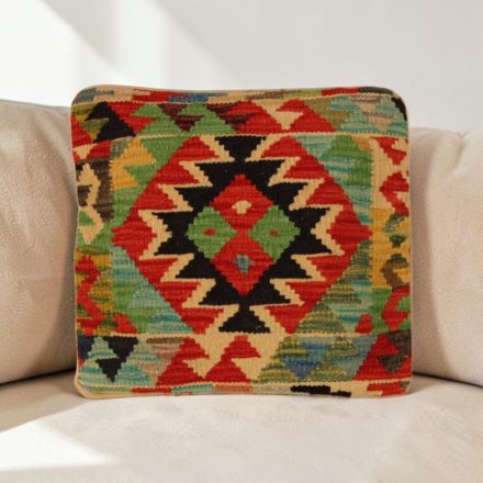 Coussin décoratif oriental 40x40 housse de coussin Kelim tissée main