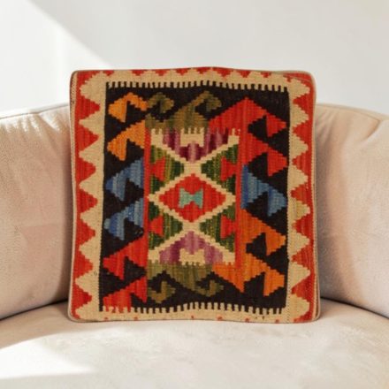 Coussin décoratif oriental 40x40 housse de coussin Kelim tissée main