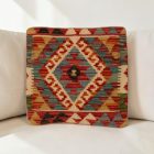 Coussin décoratif oriental 40x40 housse de coussin Kelim tissée main