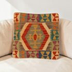Coussin décoratif oriental 40x40 housse de coussin Kelim tissée main