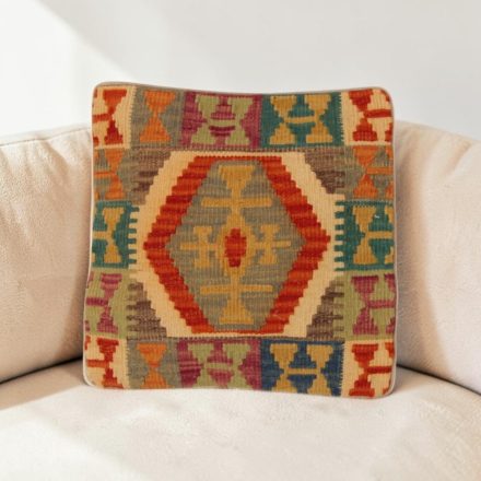 Coussin décoratif oriental 40x40 housse de coussin Kelim tissée main