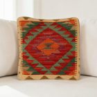 Coussin décoratif oriental 40x40 housse de coussin Kelim tissée main