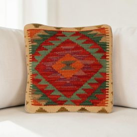   Coussin décoratif oriental 40x40 housse de coussin Kelim tissée main