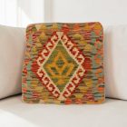 Coussin décoratif oriental 40x40 housse de coussin Kelim tissée main