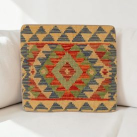   Coussin décoratif oriental 40x40 housse de coussin Kelim tissée main