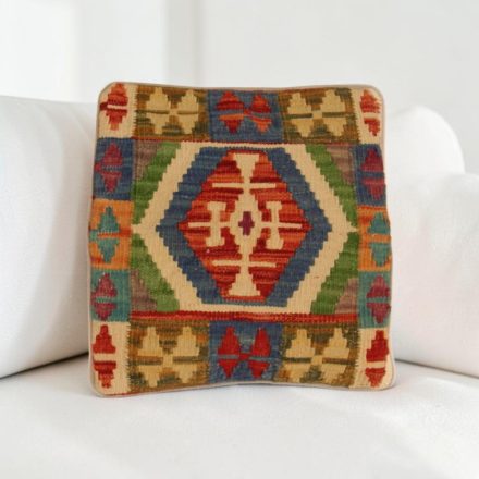 Coussin décoratif oriental 40x40 housse de coussin Kelim tissée main